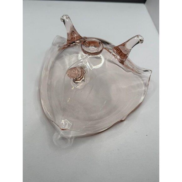 Lancaster Glass Co. “Petal Pink” Elegant Depression Glass Three-Toed Crimped Bow - Picture 10 of 10
